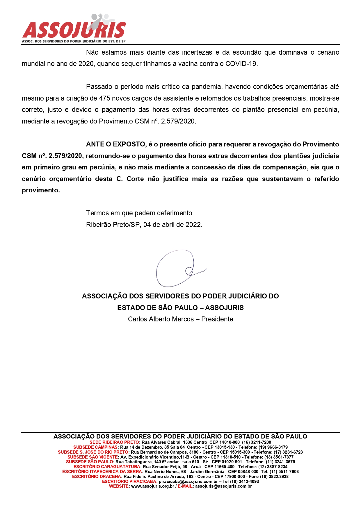 Tribunal atende pedido da ASSOJURIS e retoma pagamento de indenização do plantão judicial em pecúnia
