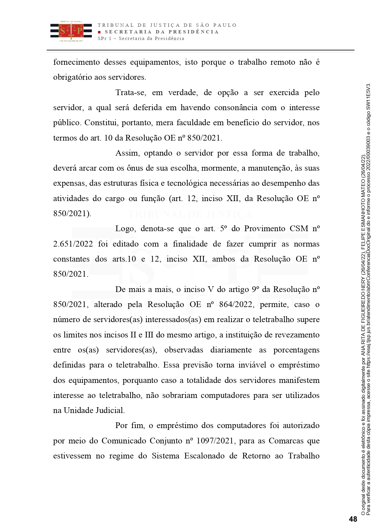 TJSP não autoriza permanência de equipamentos com servidores em teletrabalho
