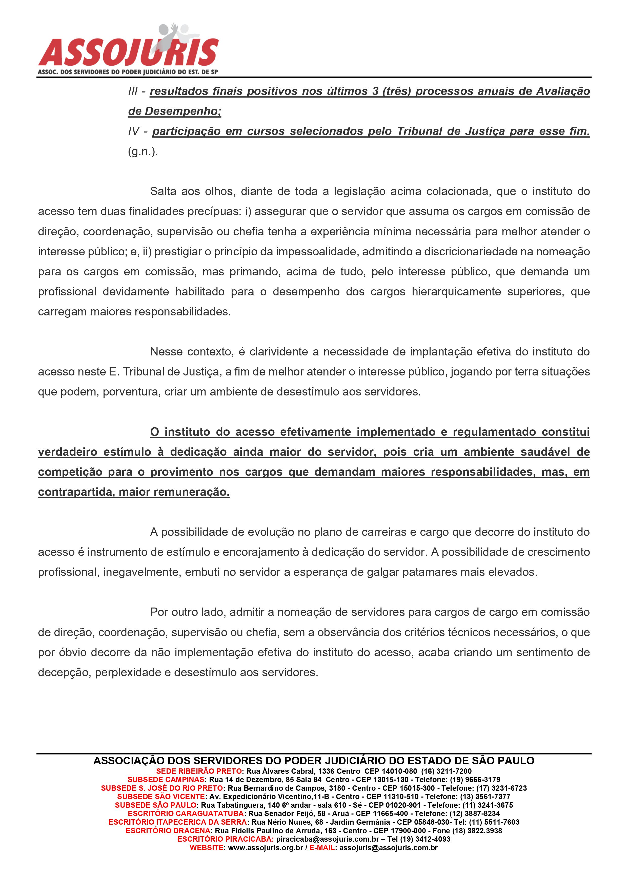 ASSOJURIS BUSCA IMPLEMENTAÇÃO DO INSTITUTO DO ACESSO