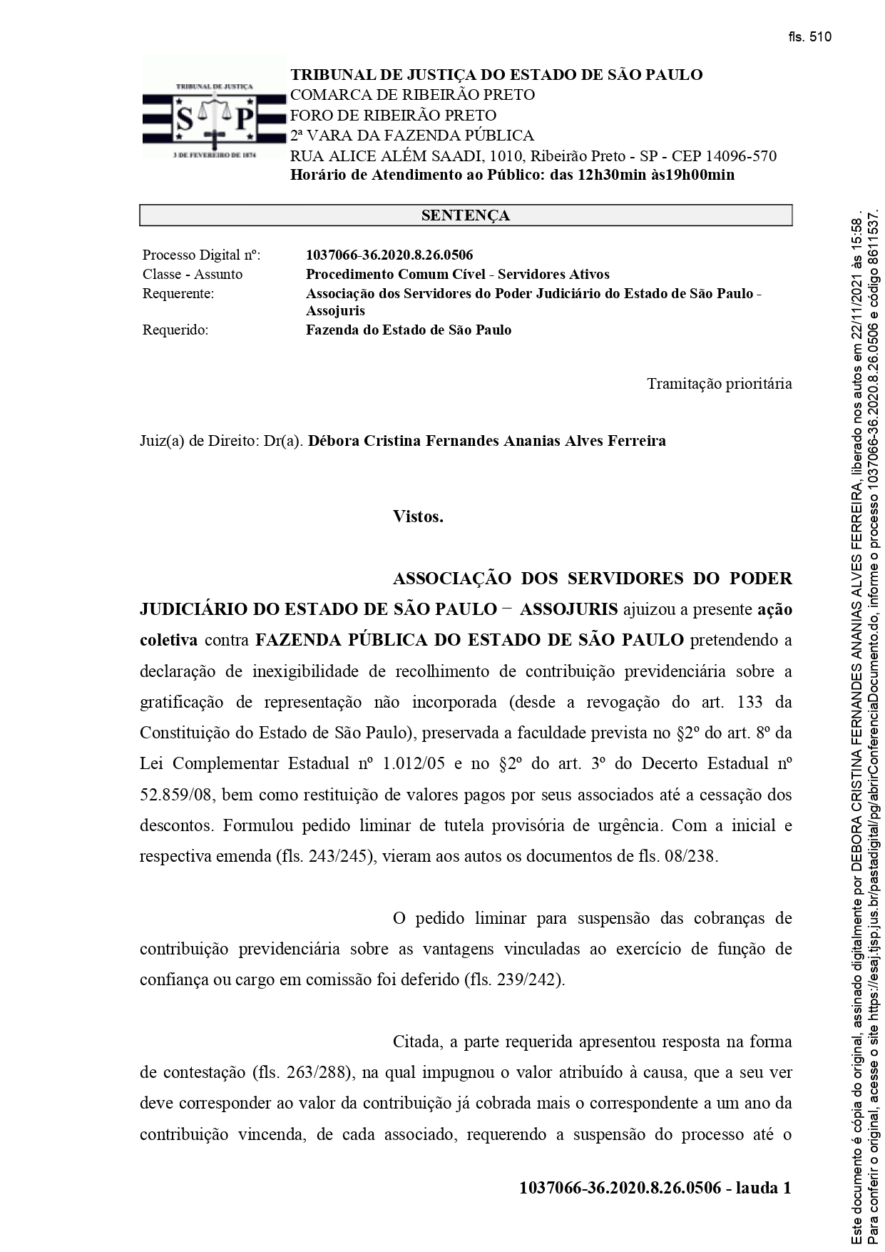 Decisão favorável aos associados da ASSOJURIS afasta a incidência da contribuição previdenciária sobre verbas não incorporadas