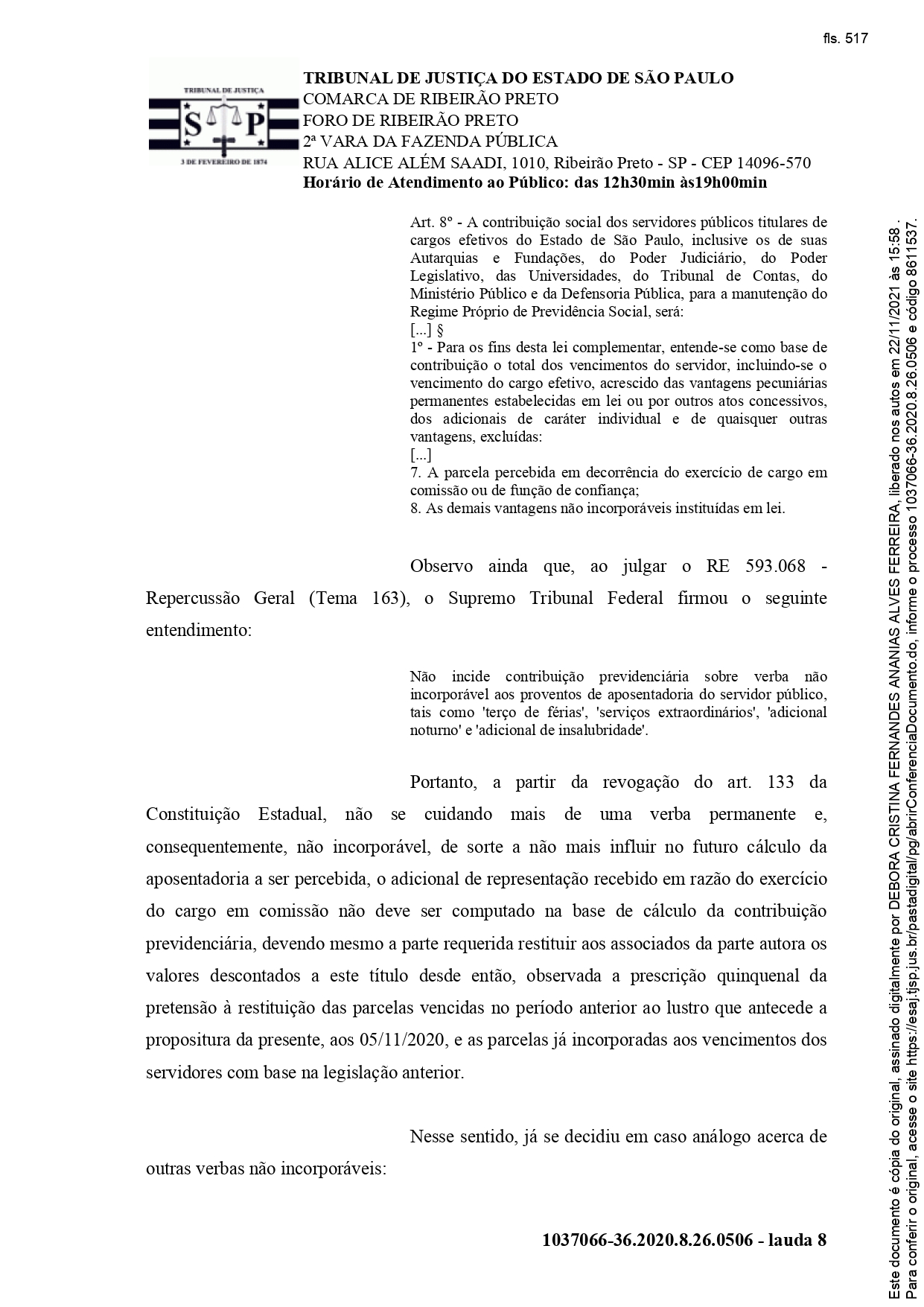 Decisão favorável aos associados da ASSOJURIS afasta a incidência da contribuição previdenciária sobre verbas não incorporadas