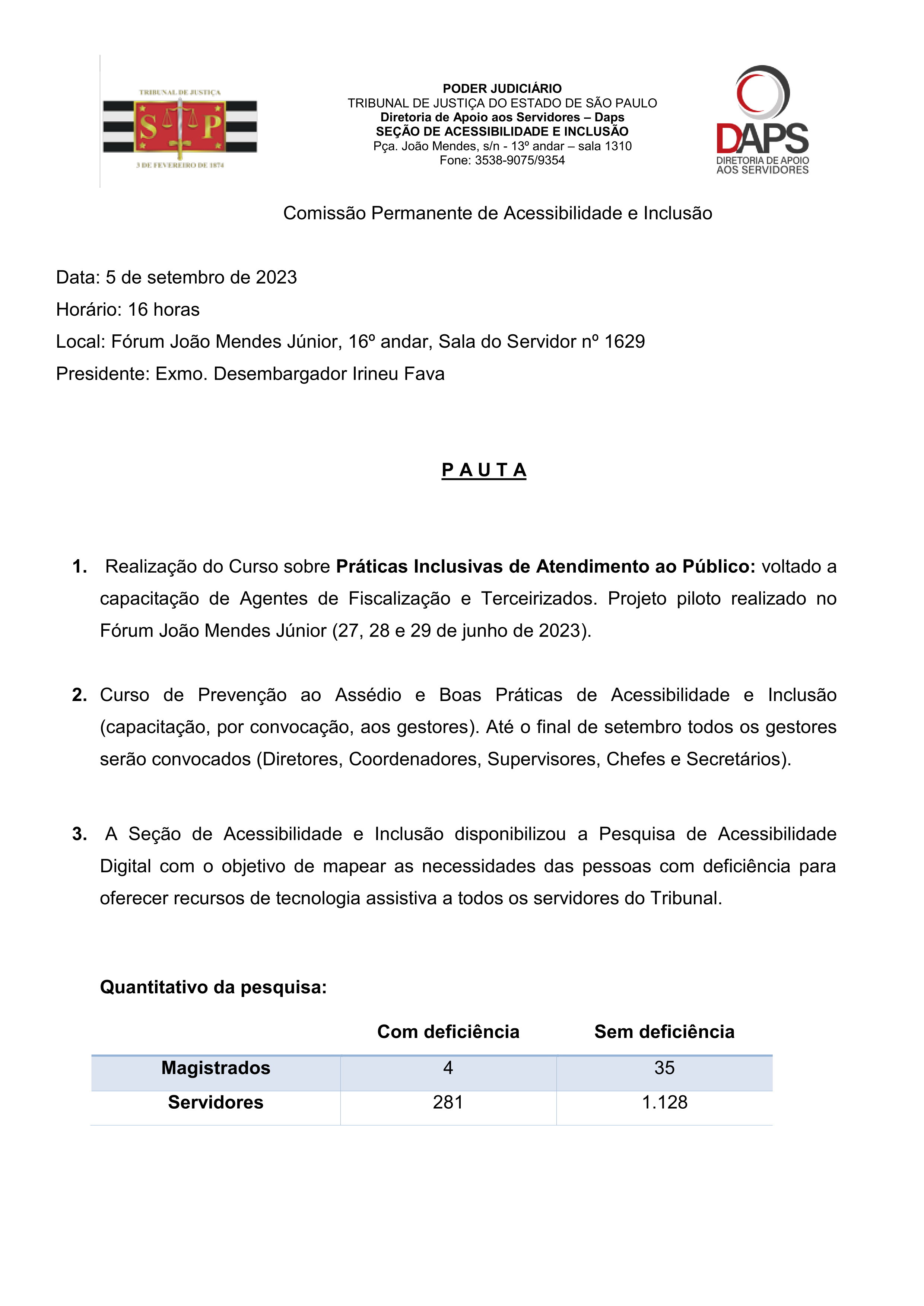 Acessibilidade, Assédio e Perícias Médicas – em pauta