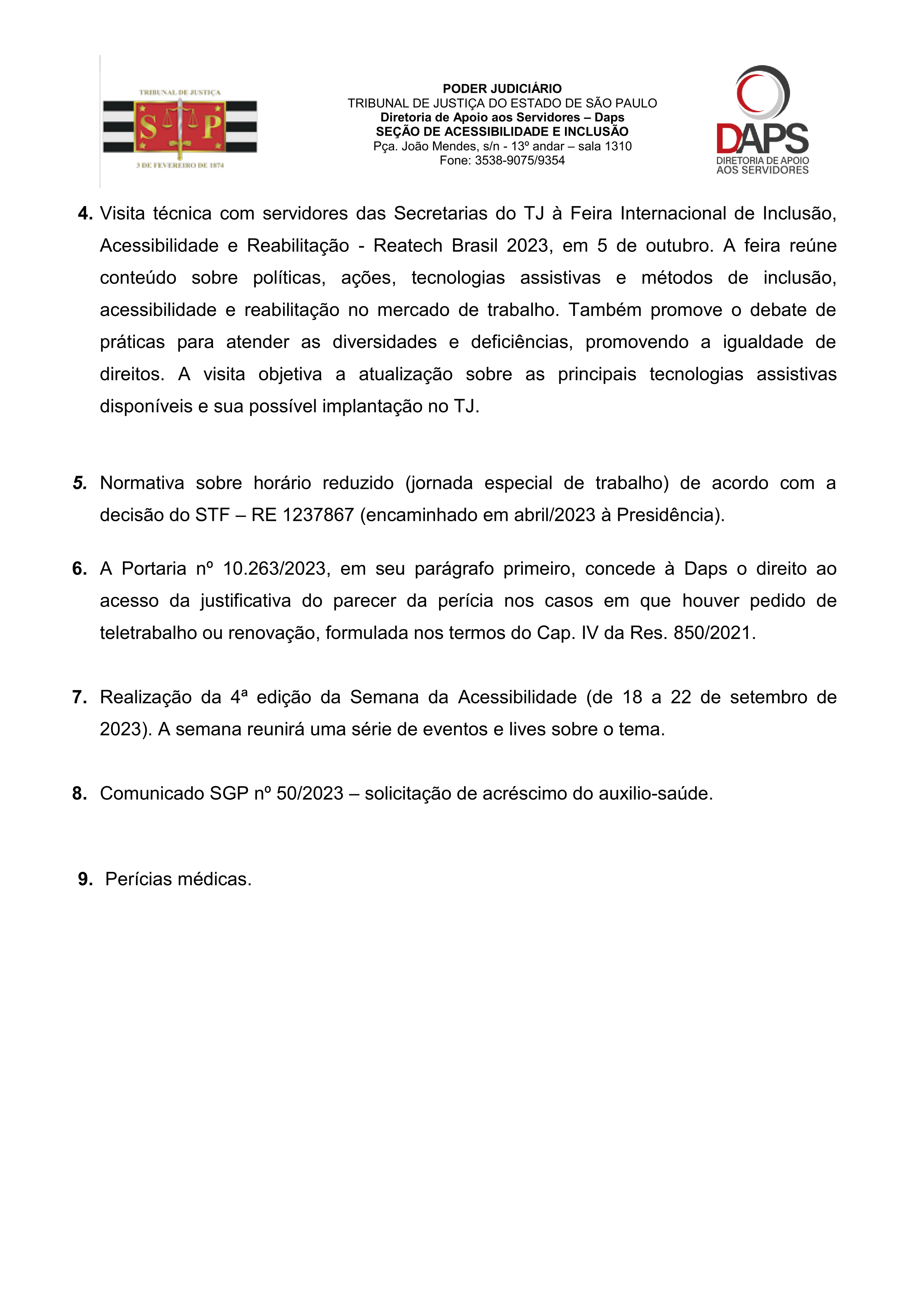 Acessibilidade, Assédio e Perícias Médicas – em pauta
