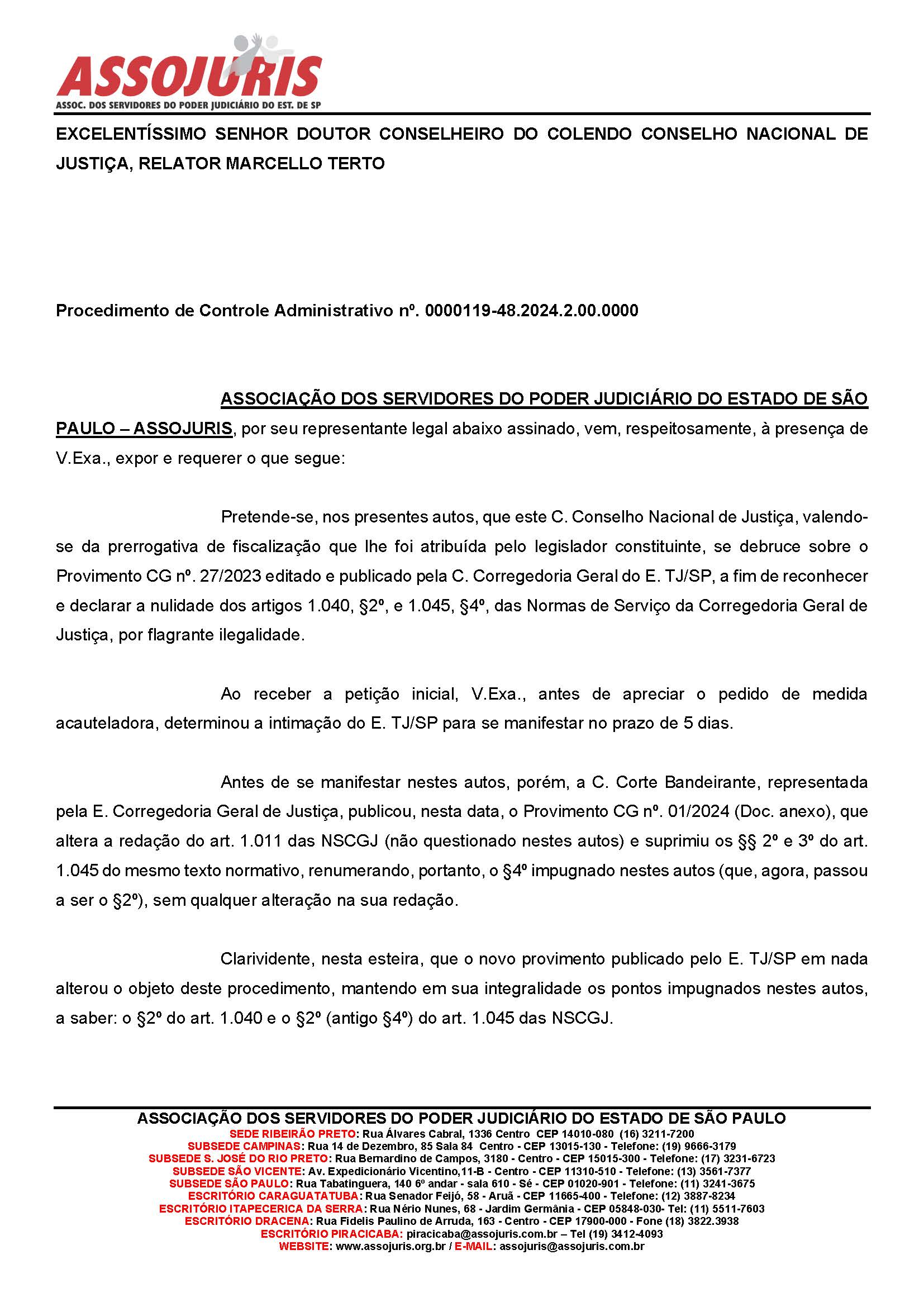 Assojuris cerca qualquer possibilidade capaz de confundir CNJ