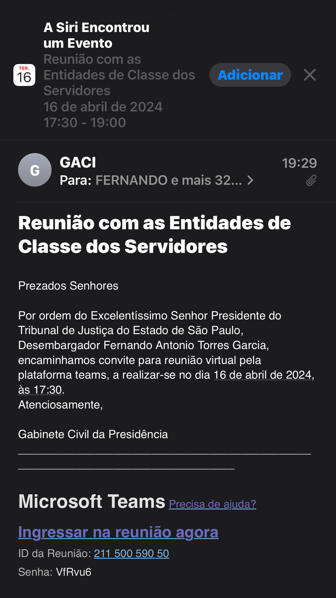 Reunião com as Entidades de Classe dos Servidores