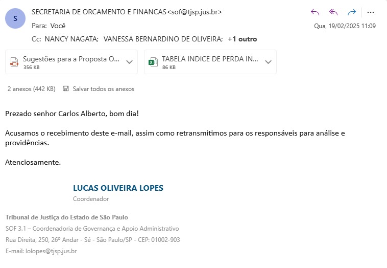 Orçamento para 2026 – Tribunal de Justiça – Assojuris apresenta sugestões