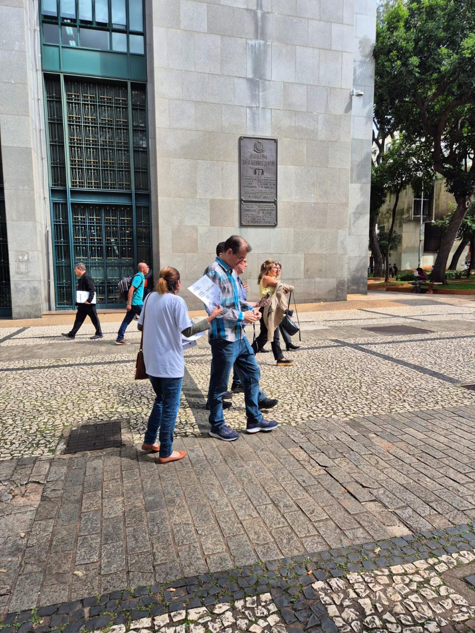 Dirigentes da Assojuris em Santos, Fórum João Mendes e Palácio da Justiça