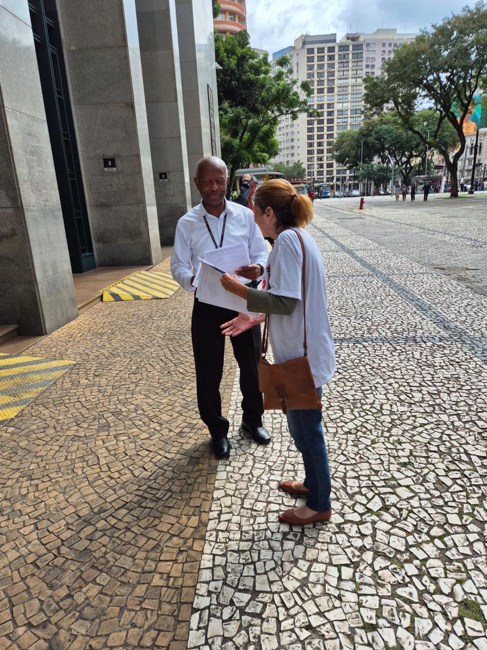 Dirigentes da Assojuris em Santos, Fórum João Mendes e Palácio da Justiça
