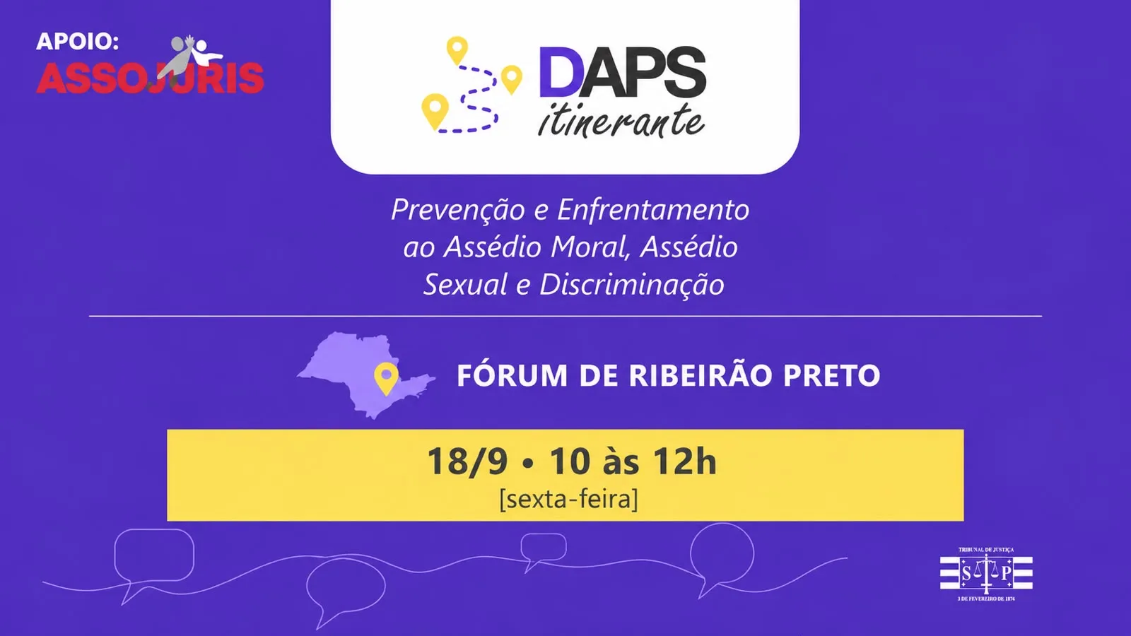 TJSP convida Palestra – DAPS Itinerante – Ribeirão Preto