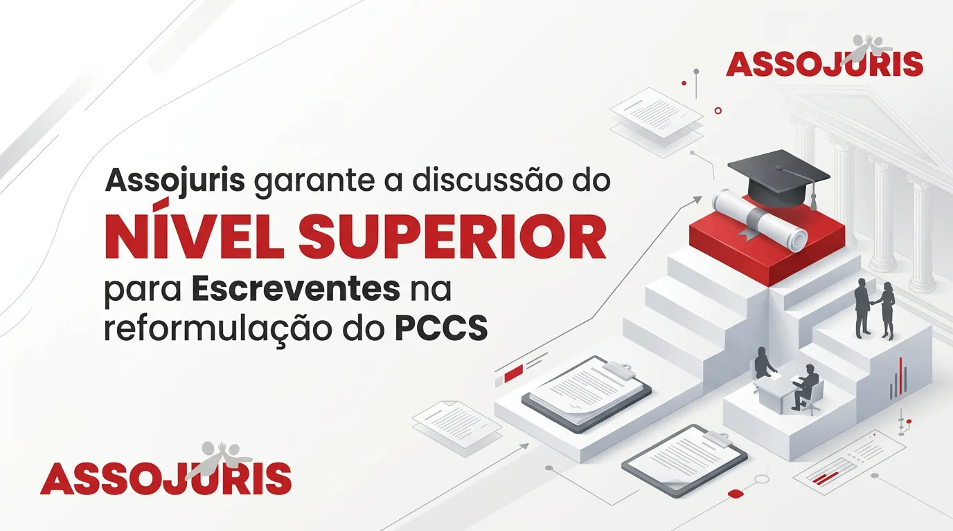 Assojuris garante a discussão do Nível Superior para Escreventes na reformulação do PCCS